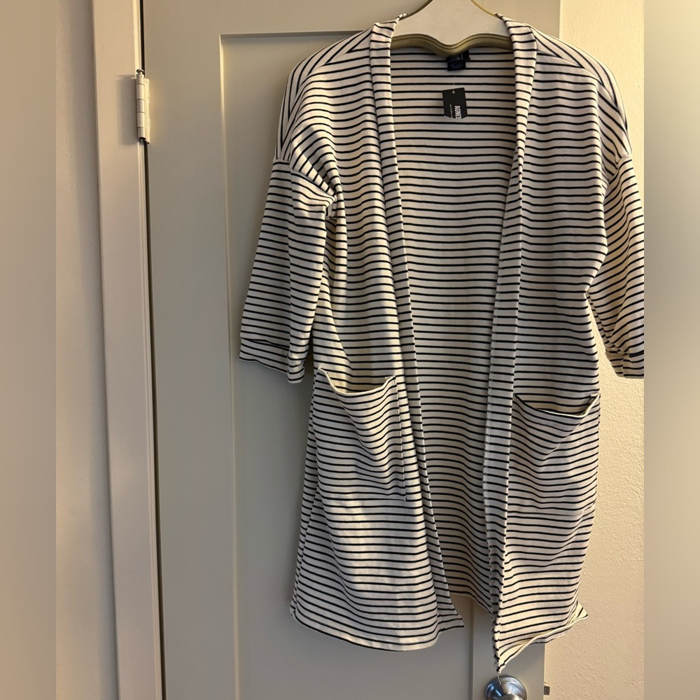 Agnes Dora Size L Cardigan Black and Cream